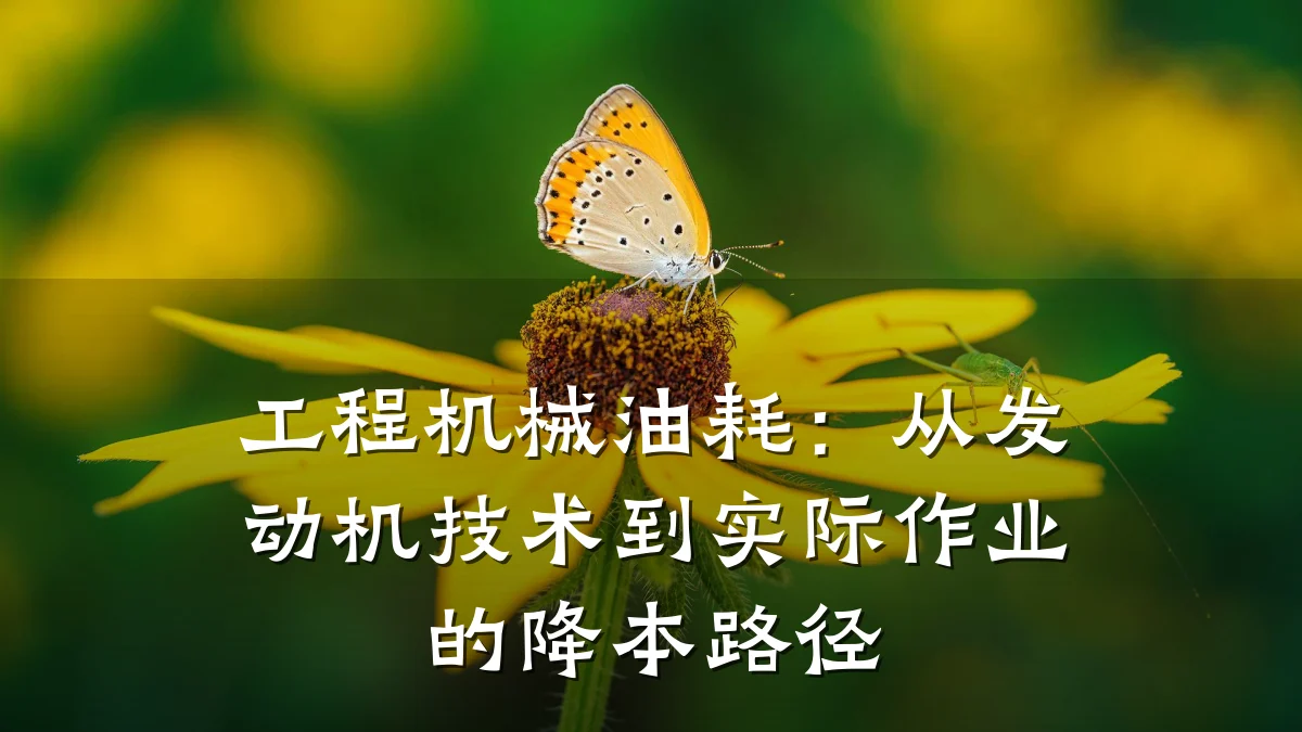工程机械油耗:从发动机技术到实际作业的降本路径